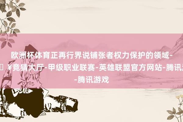 欧洲杯体育正再行界说铺张者权力保护的领域-🔥竞猜大厅-甲级职业联赛-英雄联盟官方网站-腾讯游戏