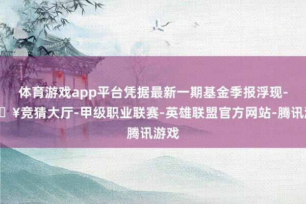 体育游戏app平台凭据最新一期基金季报浮现-🔥竞猜大厅-甲级职业联赛-英雄联盟官方网站-腾讯游戏