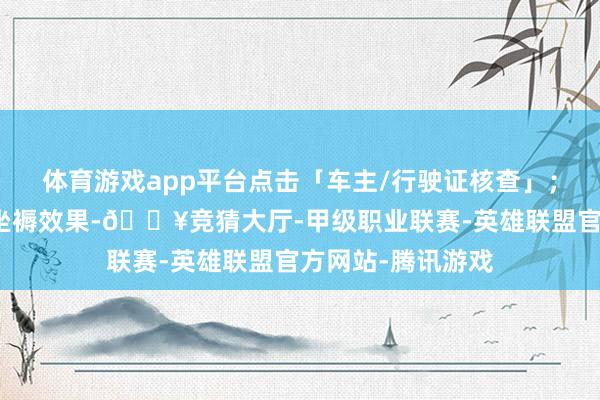 体育游戏app平台点击「车主/行驶证核查」；输入信息；快速坐褥效果-🔥竞猜大厅-甲级职业联赛-英雄联盟官方网站-腾讯游戏