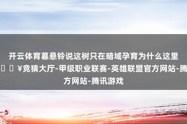 开云体育暮悬铃说这树只在暗域孕育为什么这里也有-🔥竞猜大厅-甲级职业联赛-英雄联盟官方网站-腾讯游戏