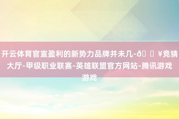 开云体育官宣盈利的新势力品牌并未几-🔥竞猜大厅-甲级职业联赛-英雄联盟官方网站-腾讯游戏