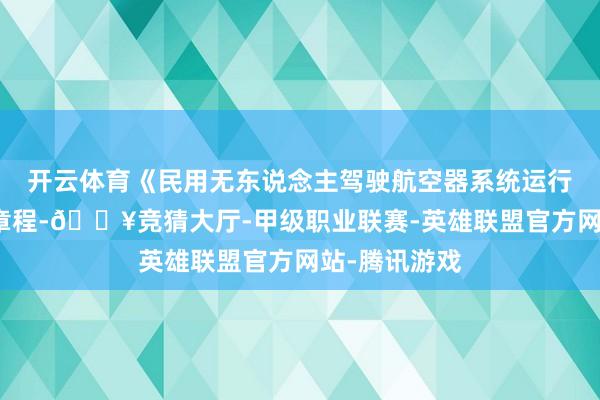 开云体育《民用无东说念主驾驶航空器系统运行识别标准》章程-🔥竞猜大厅-甲级职业联赛-英雄联盟官方网站-腾讯游戏