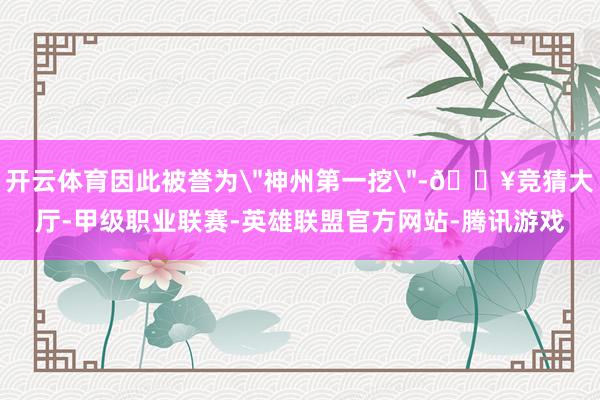 开云体育因此被誉为